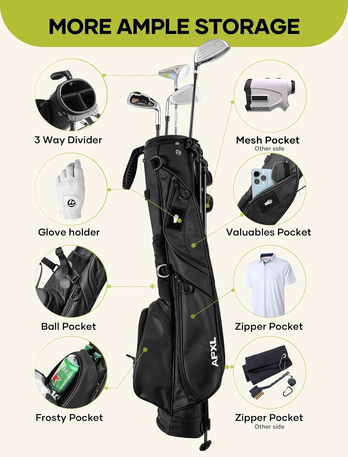 APXL ergonomic double strap offers comfortable, balanced carrying