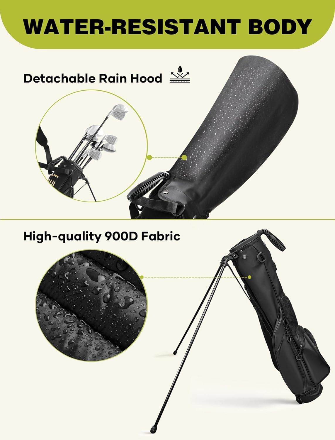 APXL rain hood protects clubs from rain and sun exposure