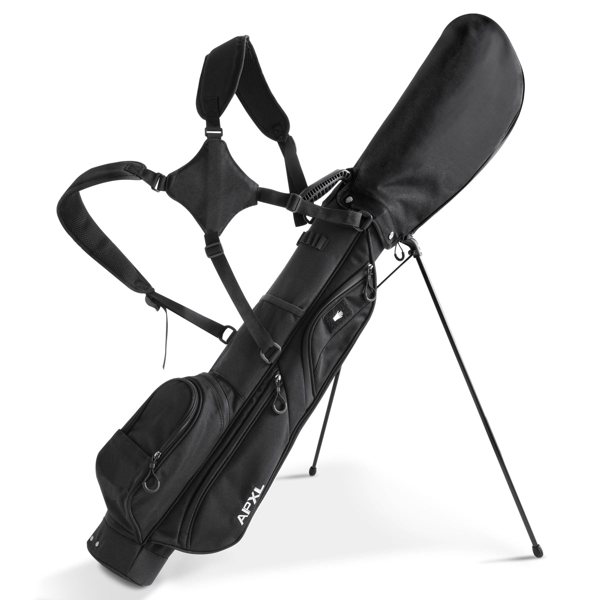 APXL small golf bag with 3-divider top keeps clubs organized for quick access.