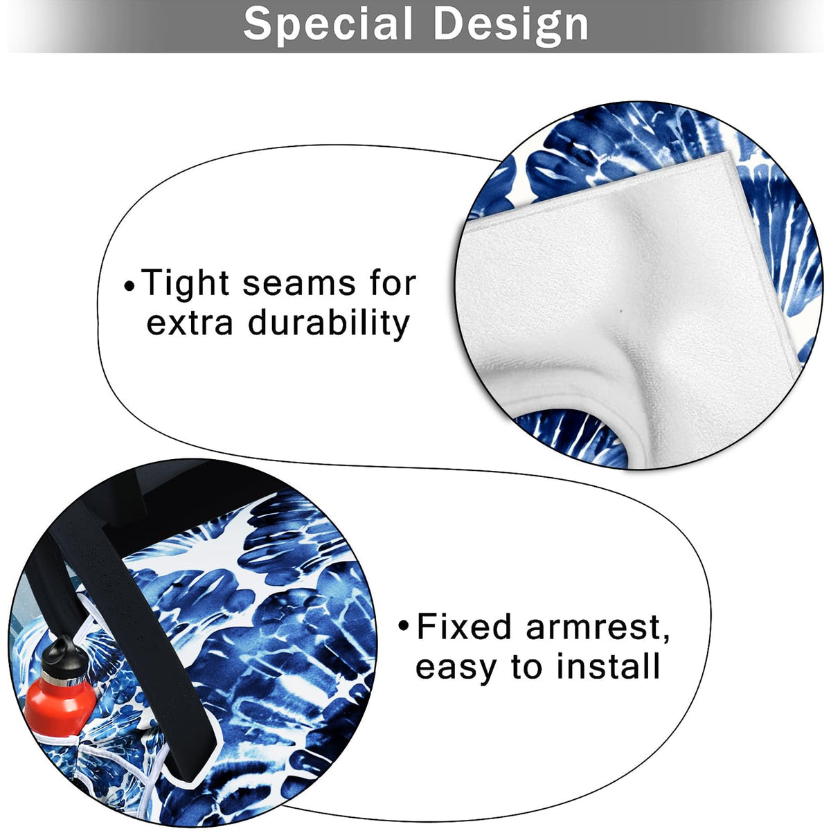AQQA easy-install design shows armrest holes for quick fitting.