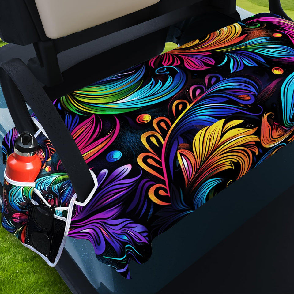 AQQA golf cart seat covers with four side pockets for extra storage.