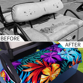 AQQA machine-washable seat blanket keeps golf cart interiors clean.
