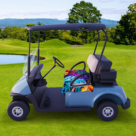 AQQA two-seat cart fit visual shows quick, tool-free setup.