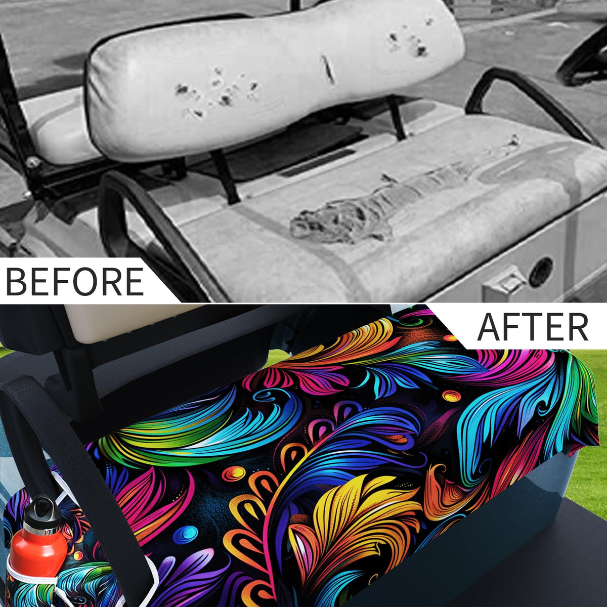 AQQA universal fit 55x32 seat towel for two-seat golf carts.