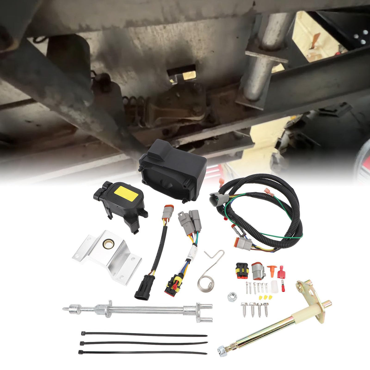 aqxreight Conversion kit in a Club Car DS under-dash view illustrating fit