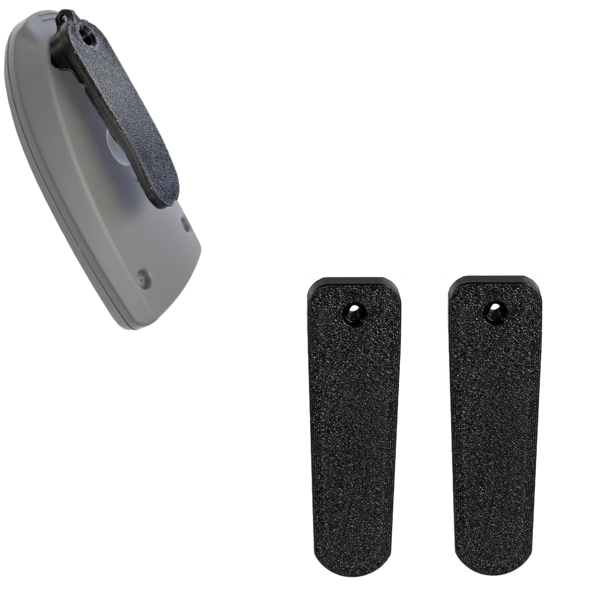 Arbemtuia remote belt clip secured to MGI Navigator for stable on-course use