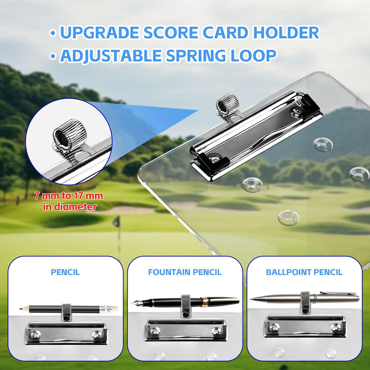 Archerest heavy-duty stainless steel clip securely holding score sheets.