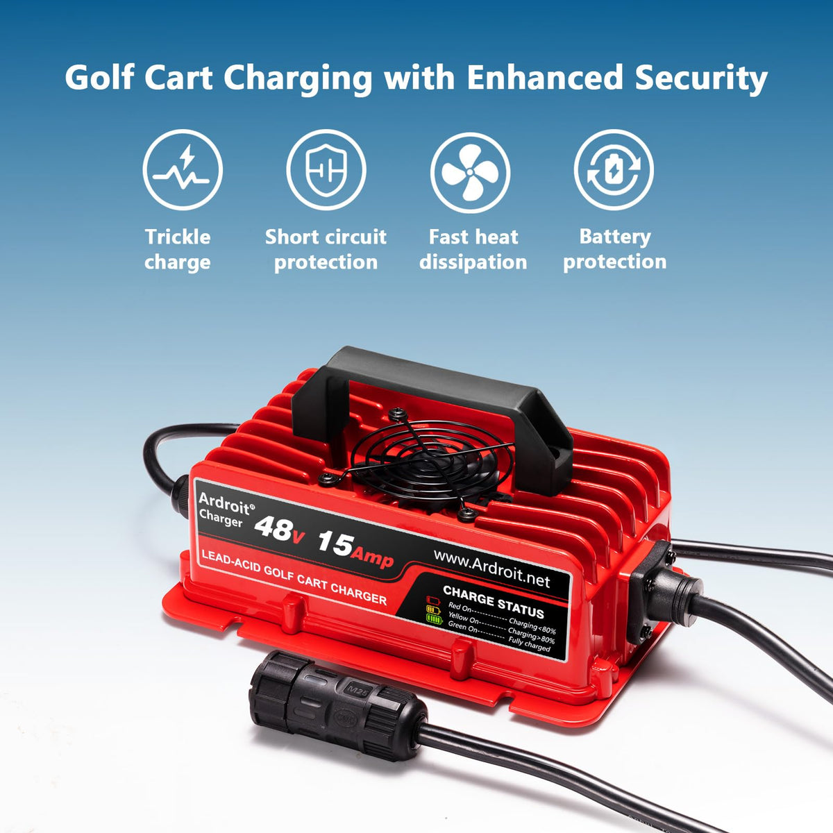Ardroit lightweight charger at 3.5 lbs for easy transport
