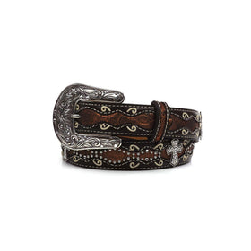 Faux crocodile texture on ARIAT belt enhances durability.