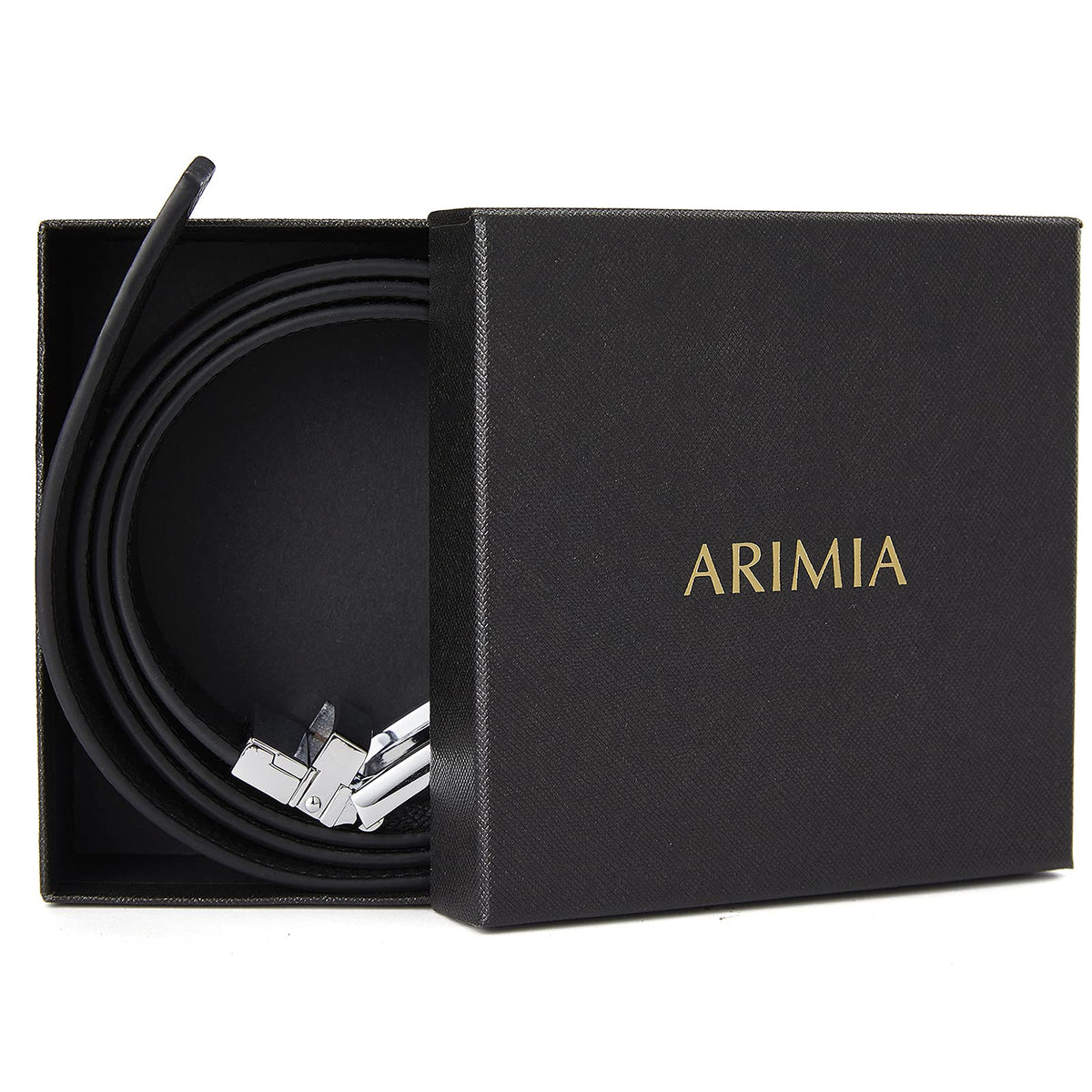 ARIMIA belt packaged and ready for gifting or everyday use
