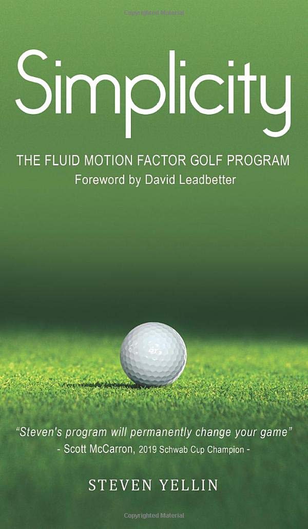 Armin Lear Press Simplicity book cover illustrating fluid motion concepts for golfers
