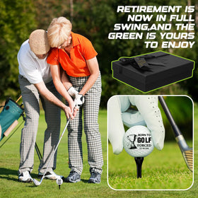 Arrowbash ball designs humorous slogans on each ball for retirement