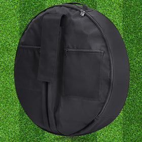 Arrowbash disc golf basket bag front view highlights rugged 600D Oxford fabric.