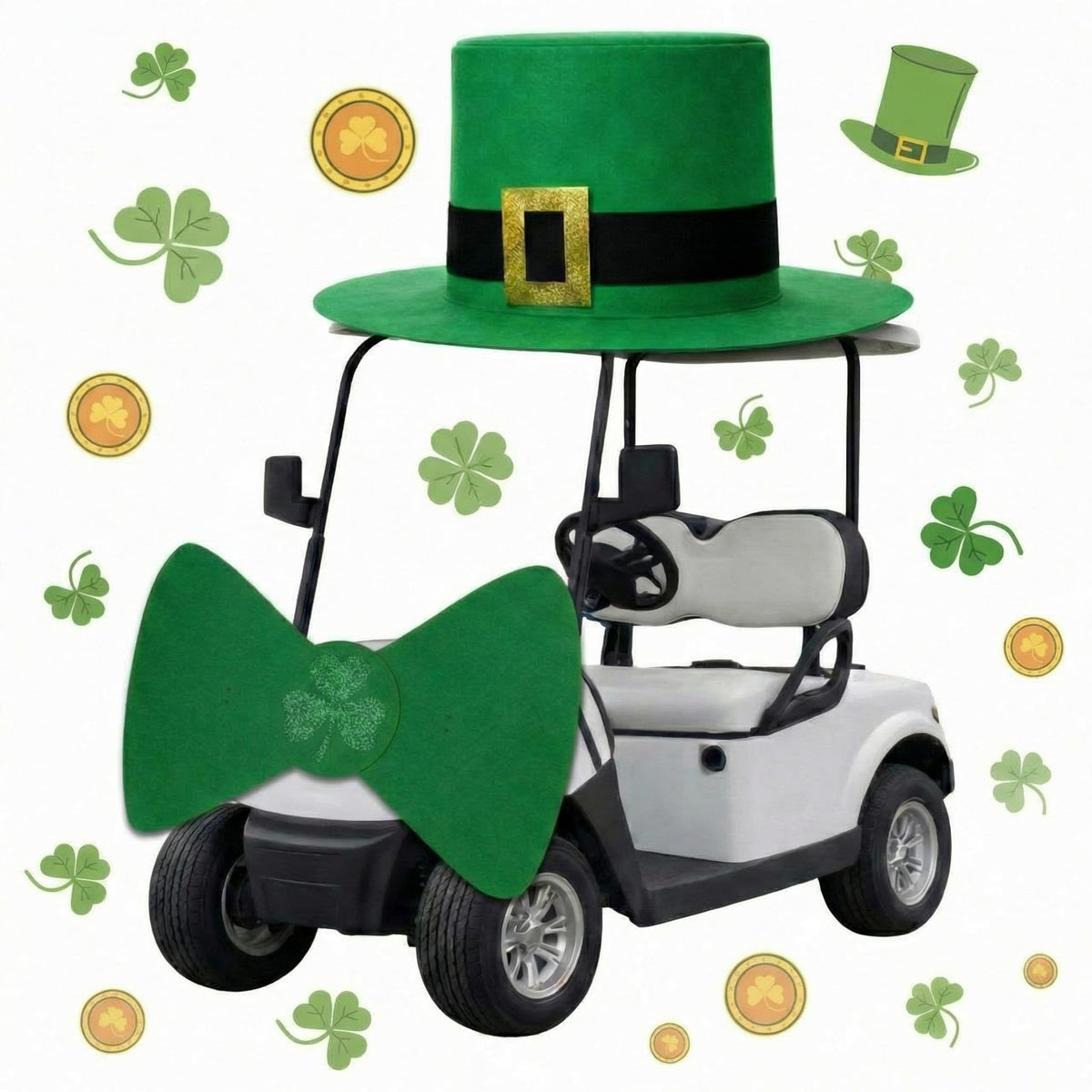 Arrowbash giant St. Patrick's Day hat adds bold festive flair to your golf cart.