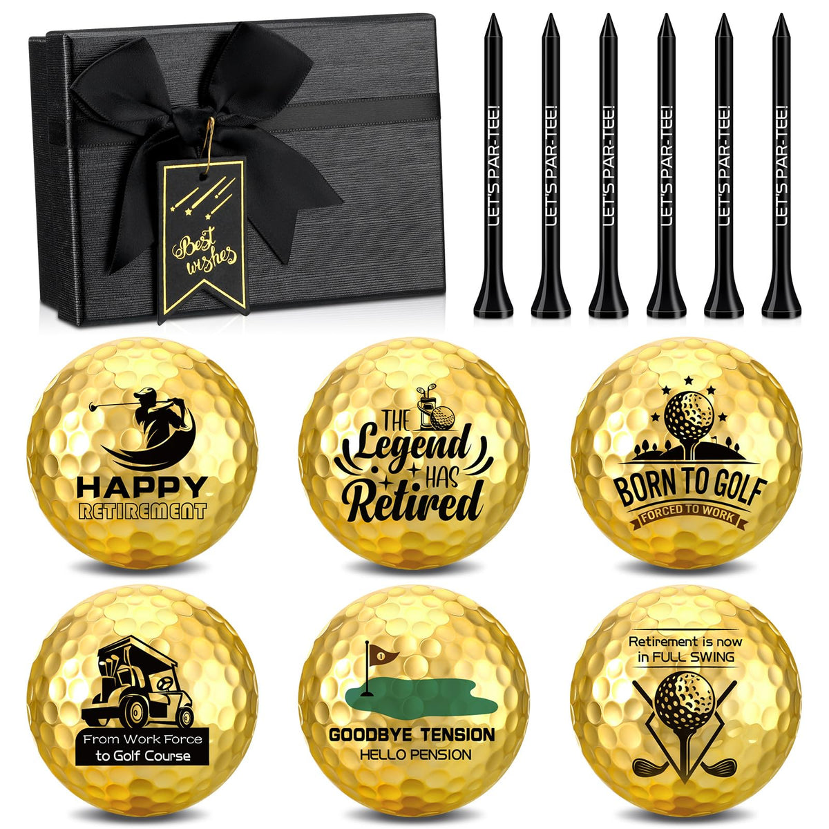 Arrowbash retirement box front showing gift-ready packaging for a golfer's celebration.