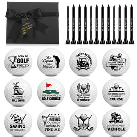 Arrowbash retirement golf balls 12-pack with humorous quotes for golfers