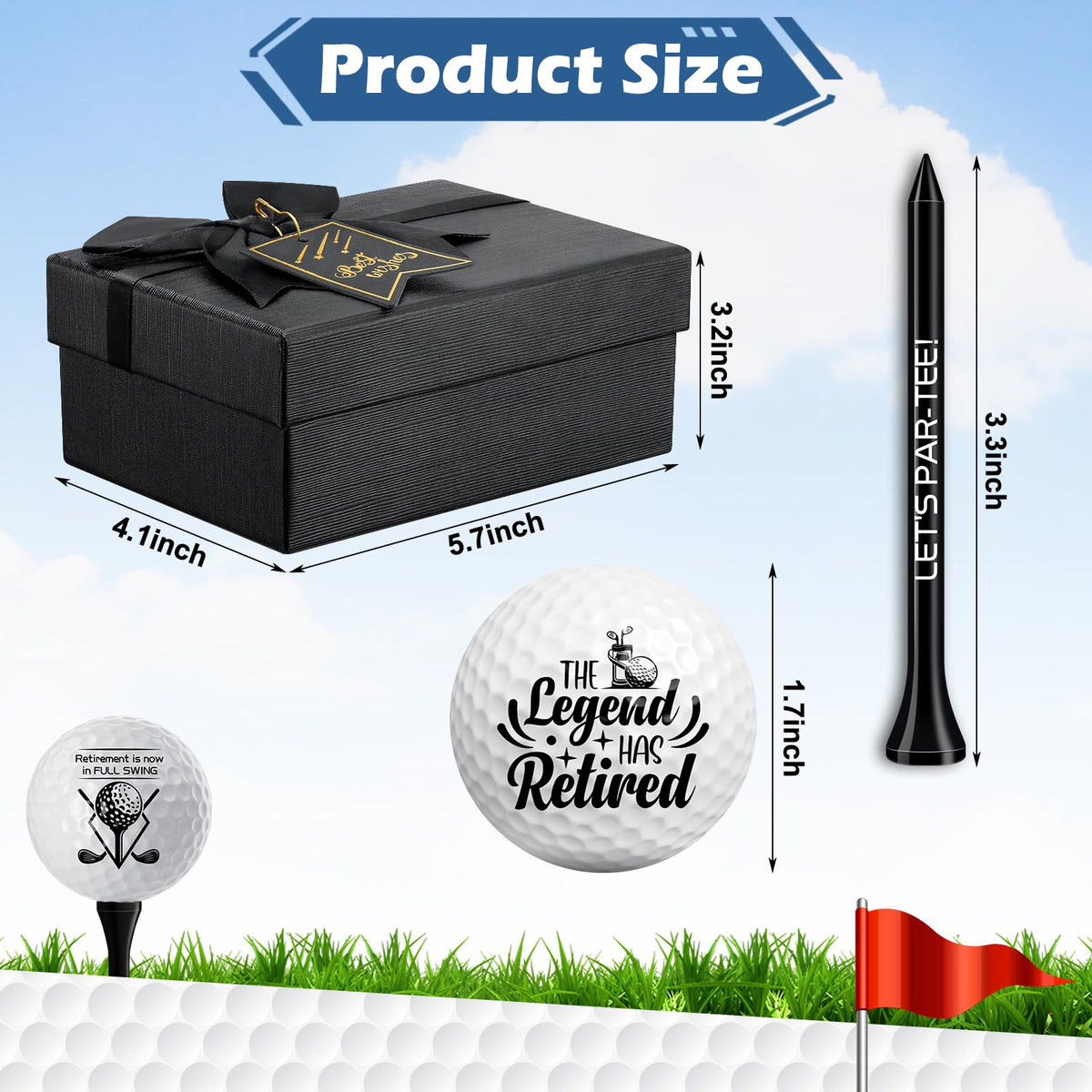 Arrowbash retirement golf tees set for easy course setup and gifting