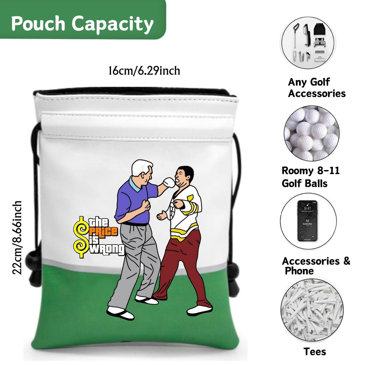 Artpreti Drawstrings Golf Pouch Bag enables quick access and protection.
