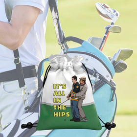 Artpreti Funny Golf Valuables Pouch drawstrings close-up showing quick closure.