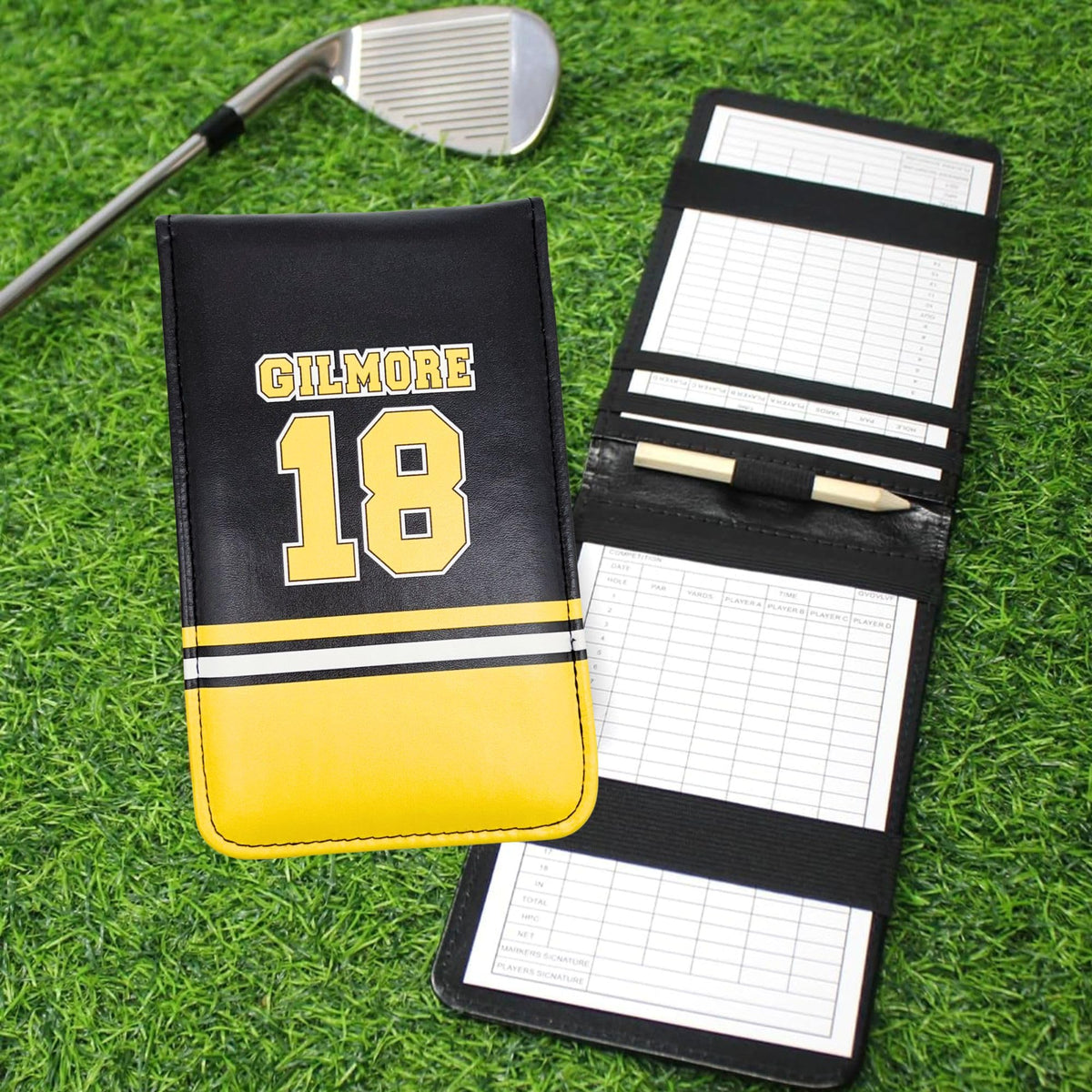 Artpreti Golf Scorecard Holder elastic-band design keeps the yardage book secure