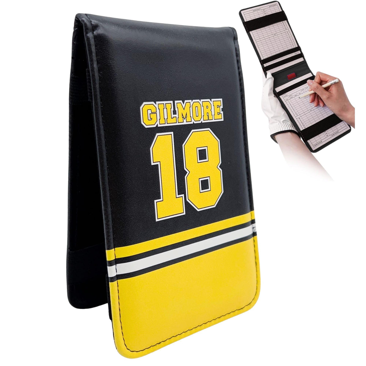 Artpreti Golf Scorecard Holder front view with premium PU leather protecting scorecards on the course