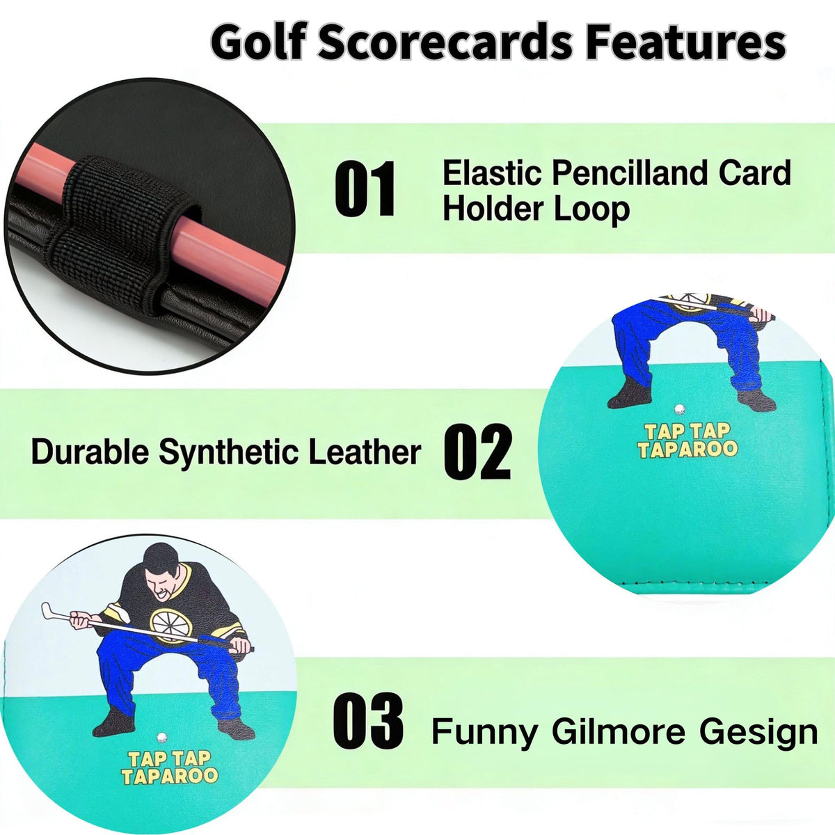 Artpreti pocket-fit scorecard holder nestled in a golf bag.