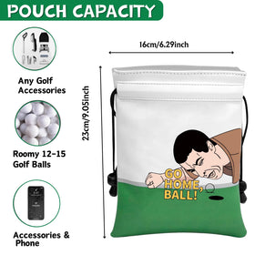 Artpreti PU leather golf pouch shows durable, easy-to-clean material.
