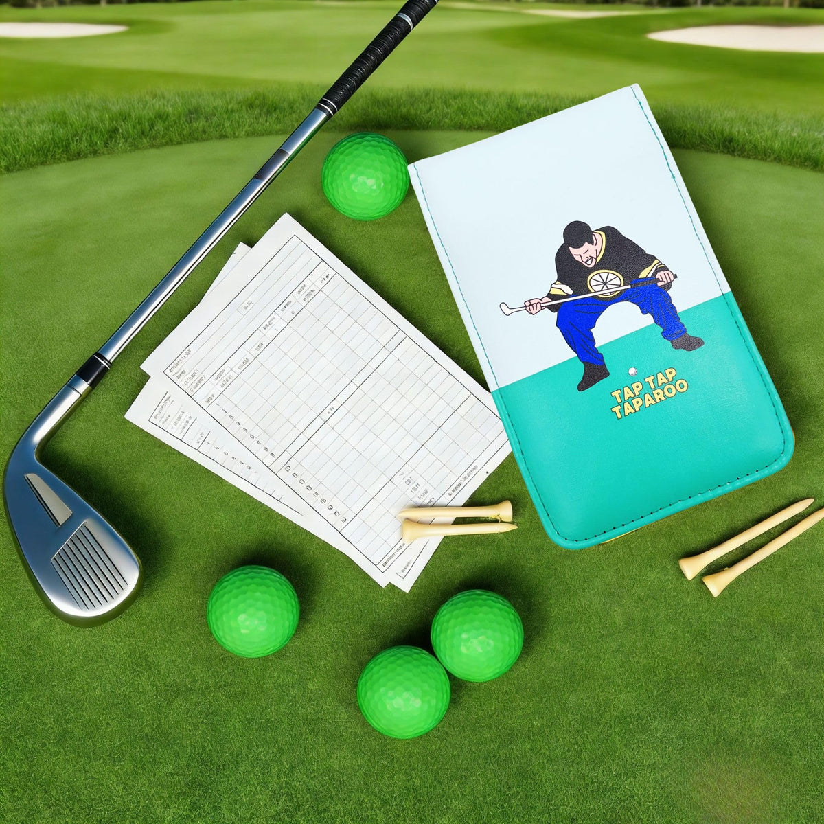 Artpreti golf scorecard holder pencil loop in use.