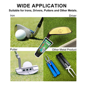 Arttodo cleaner works on irons, wedges, and putters to clean grooves.