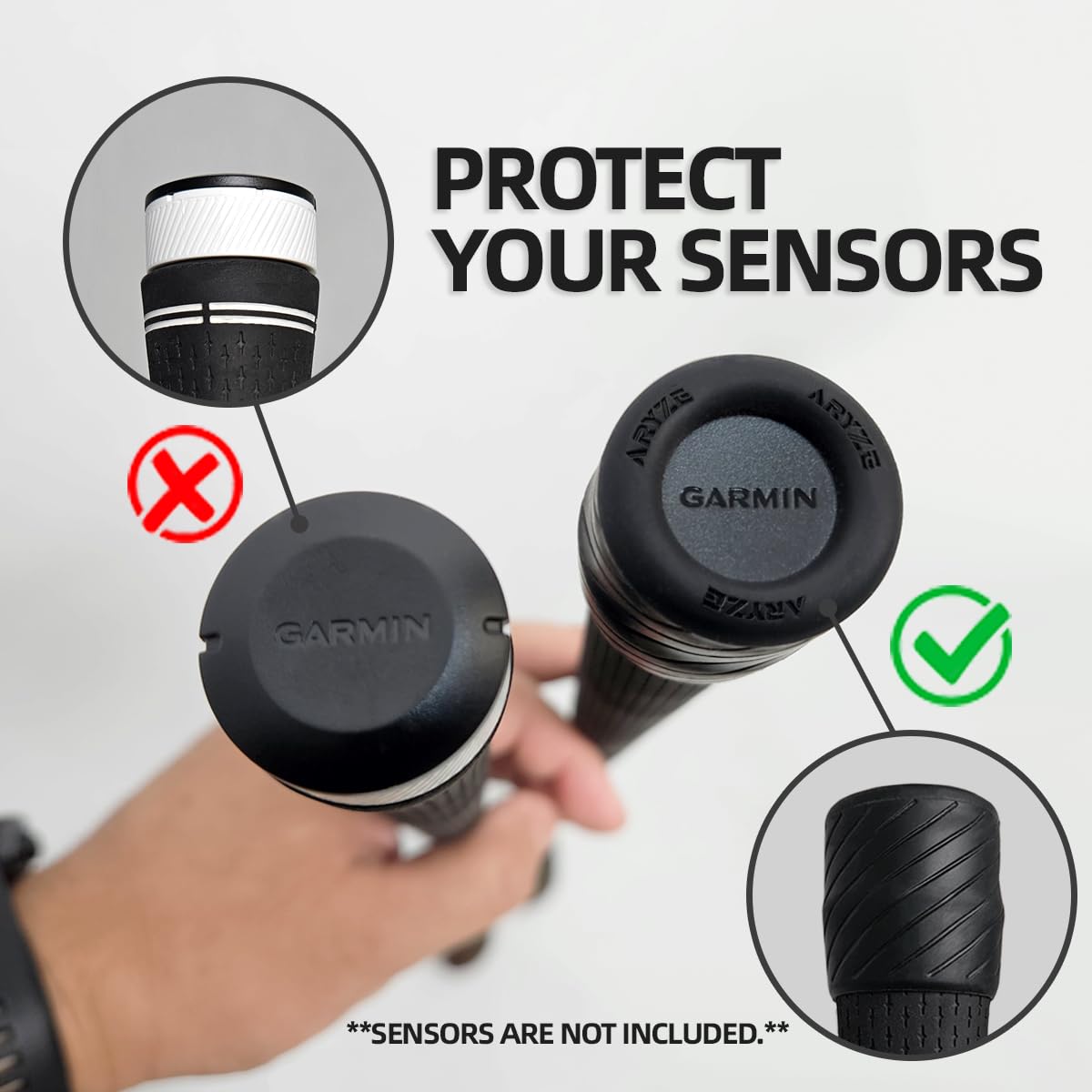 ARYZE sensor cover for midsized grips ensures secure sensor placement.