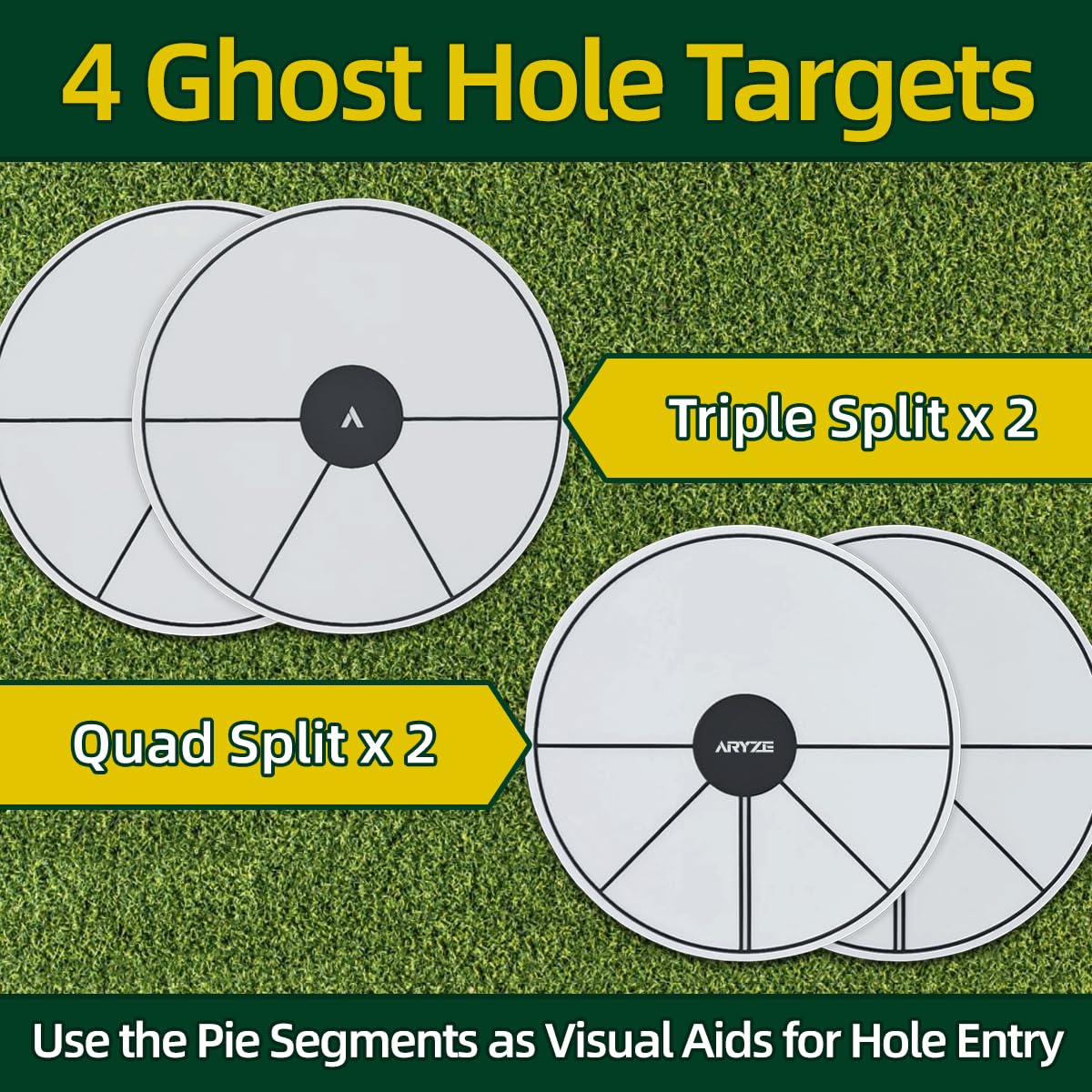 ARYZE Ghost Hole Putting Target suitable for indoor and outdoor practice.