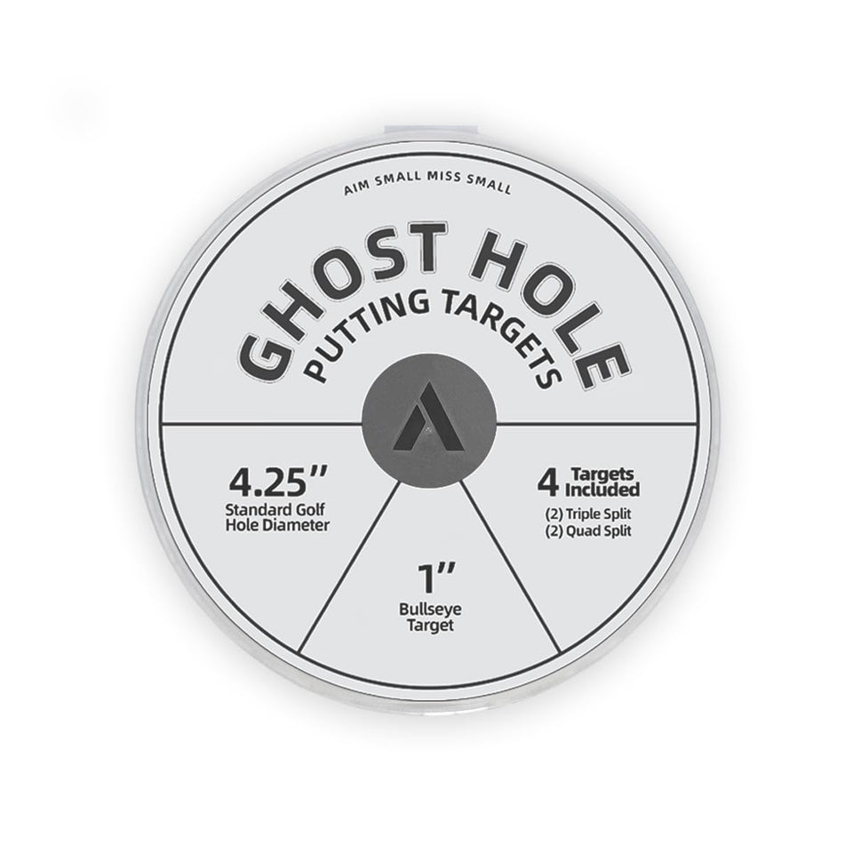 ARYZE Ghost Hole Putting Target white 4-pack for official-size practice on any surface.