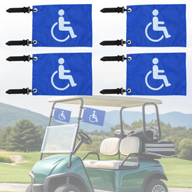 asdmm blue safety golf flag with elastic bracket improves cart visibility for mobility users.