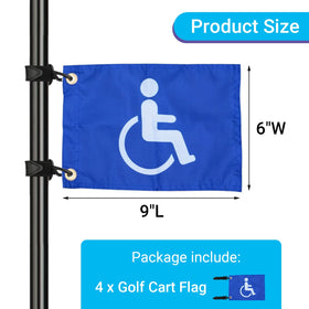 asdmm blue golf flag installed on cart for easier ranger identification and rule compliance.