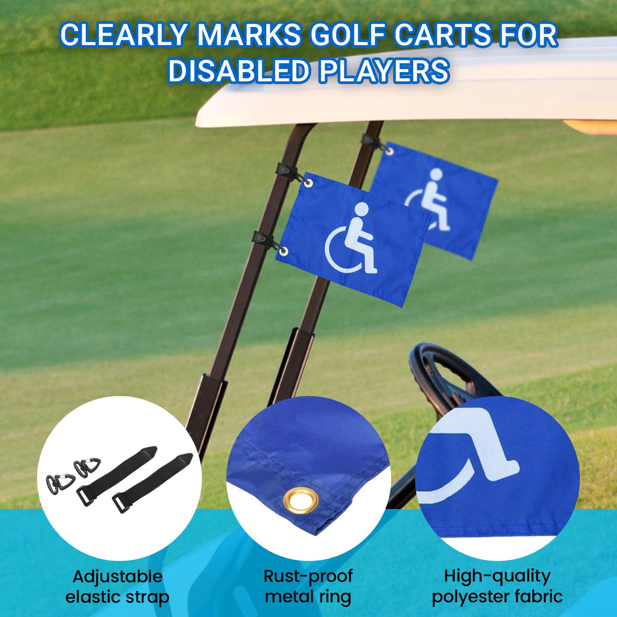 asdmm blue safety flag showcases reinforced stitching for durable outdoor use.