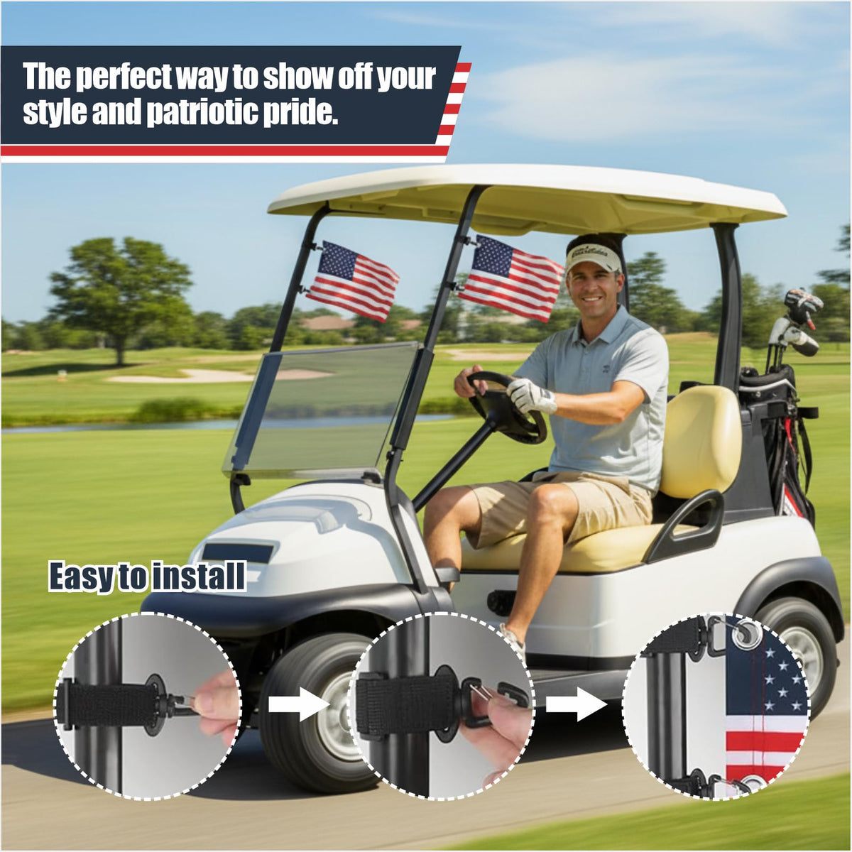 asdmm flag usa 9x6 outdoor use with durable straps for boats and bikes