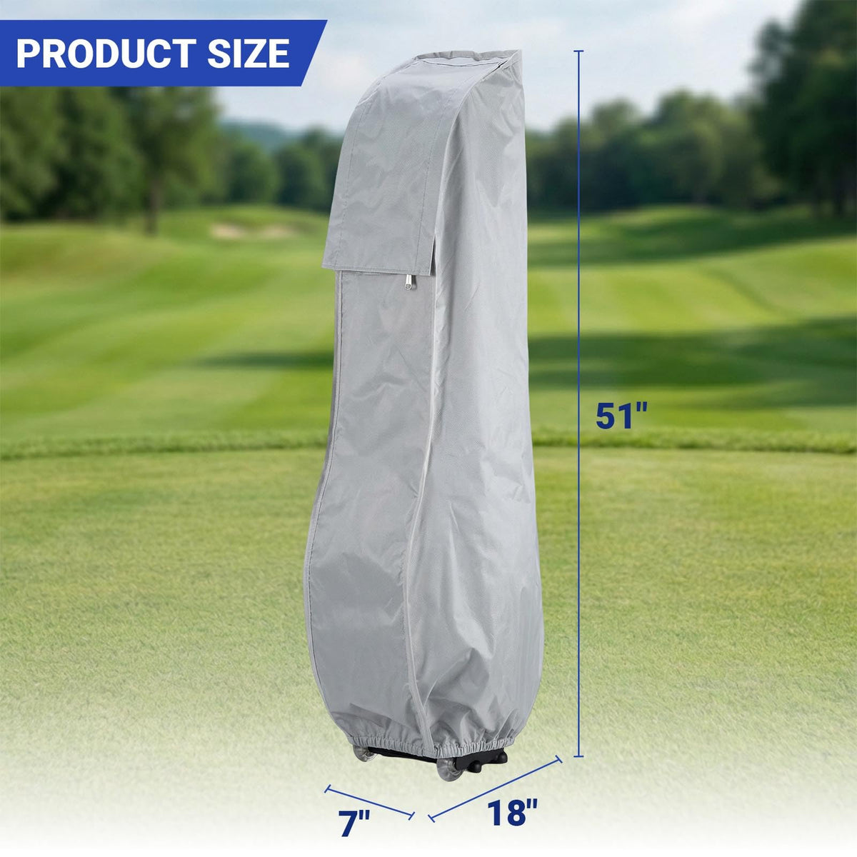 asdmm Golf Bag Rain Cover elastic hem keeps cover secure against moisture