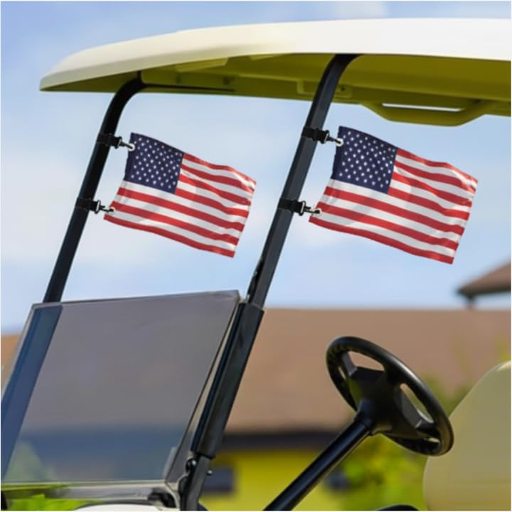 asdmm golf cart flag usa 9x6 four-pack mounted for outdoor pride