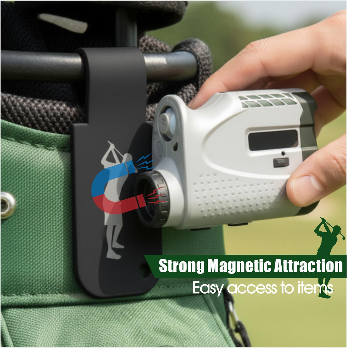 asdmm Magnetic Golf Bag Landing Pad flask mount keeps drinks handy on the course