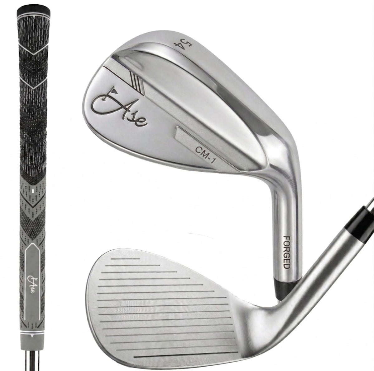 Ase Golf Premium CM-1 wedge face with micro milled grooves for maximum spin control