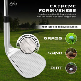 Ase Golf Premium CM-1 wedge set showing the complete 3-piece system for varied approach