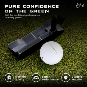Ase Golf Pure+ ball near green demonstrates precise spin for stopping shots