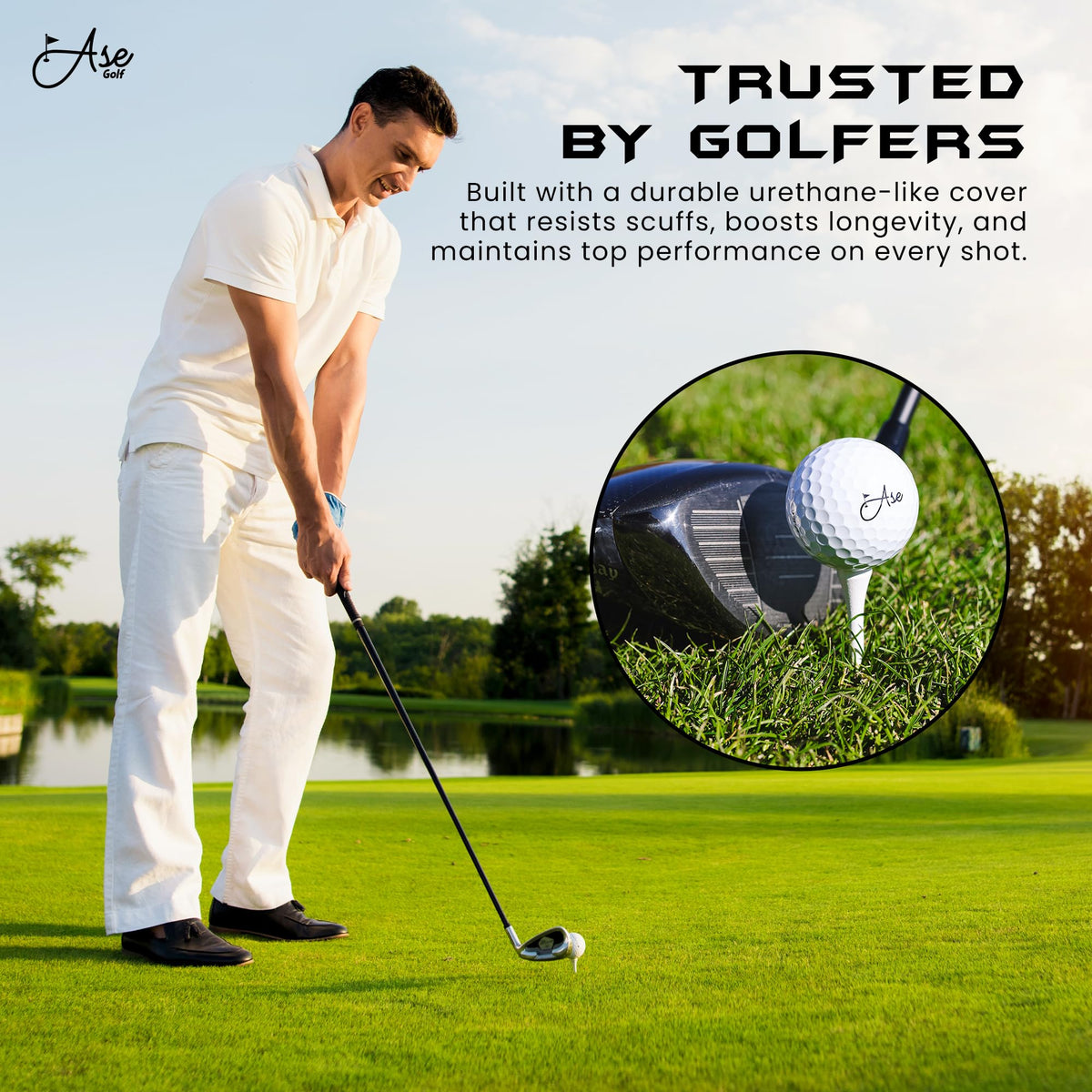 Ase Golf Pure+ balls at the range support practice durability and value