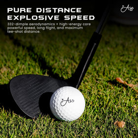 Ase Golf Pure+ ball on tee promises distance with soft feel