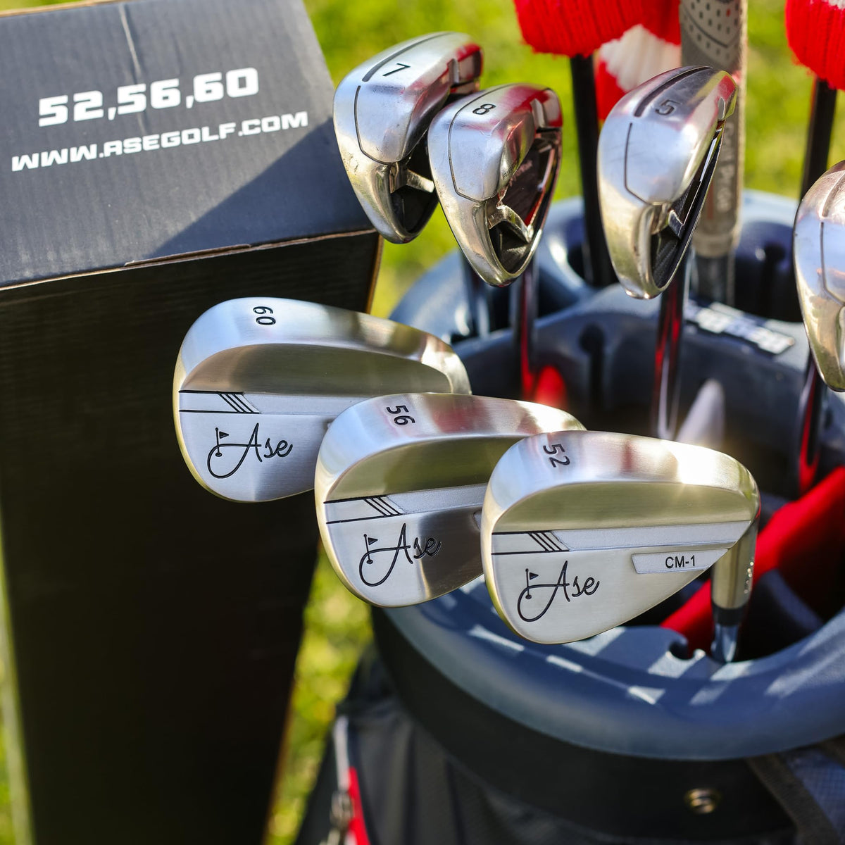 Ase Golf 56-degree wedge for versatile lies and greenside control.