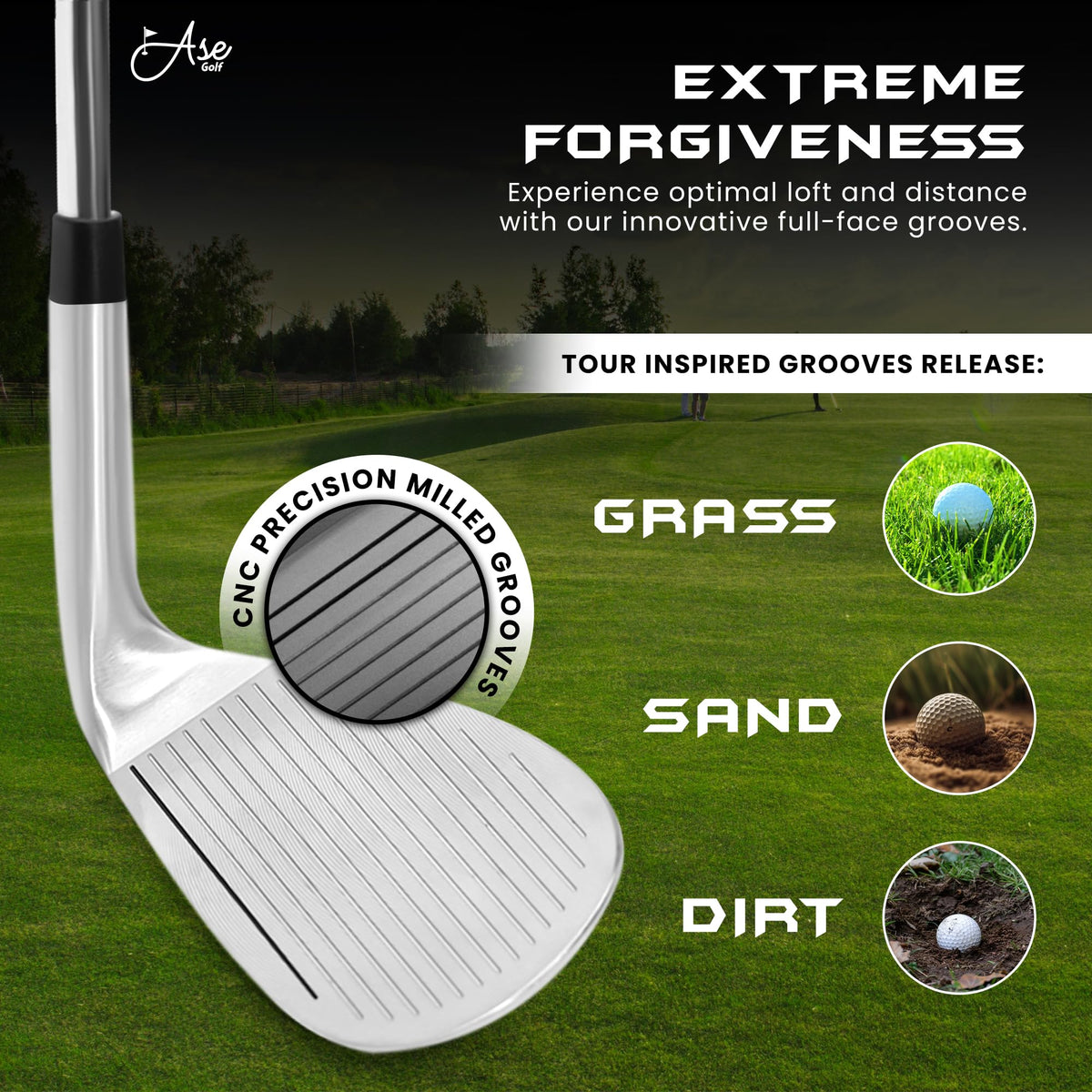 Ase Golf wedge set in hand, ready to sharpen your short game.