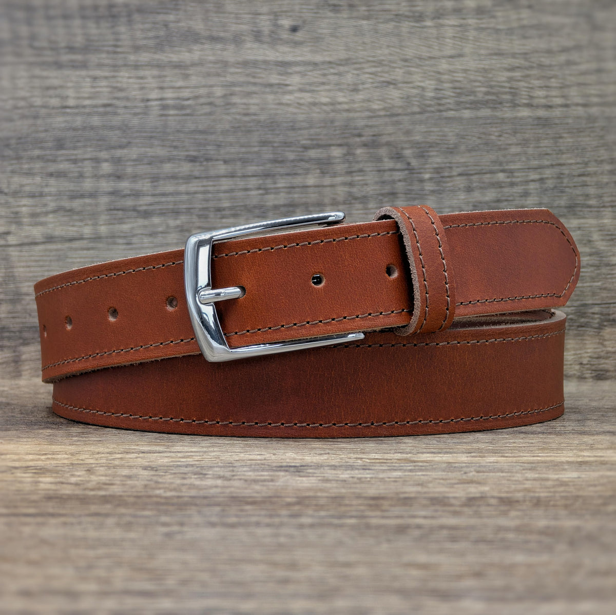 Ashford Ridge full-grain leather texture close-up showing natural character