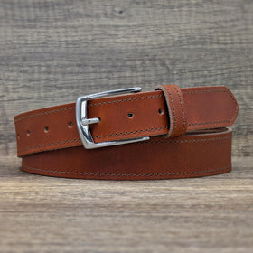Ashford Ridge full-grain leather texture close-up showing natural character