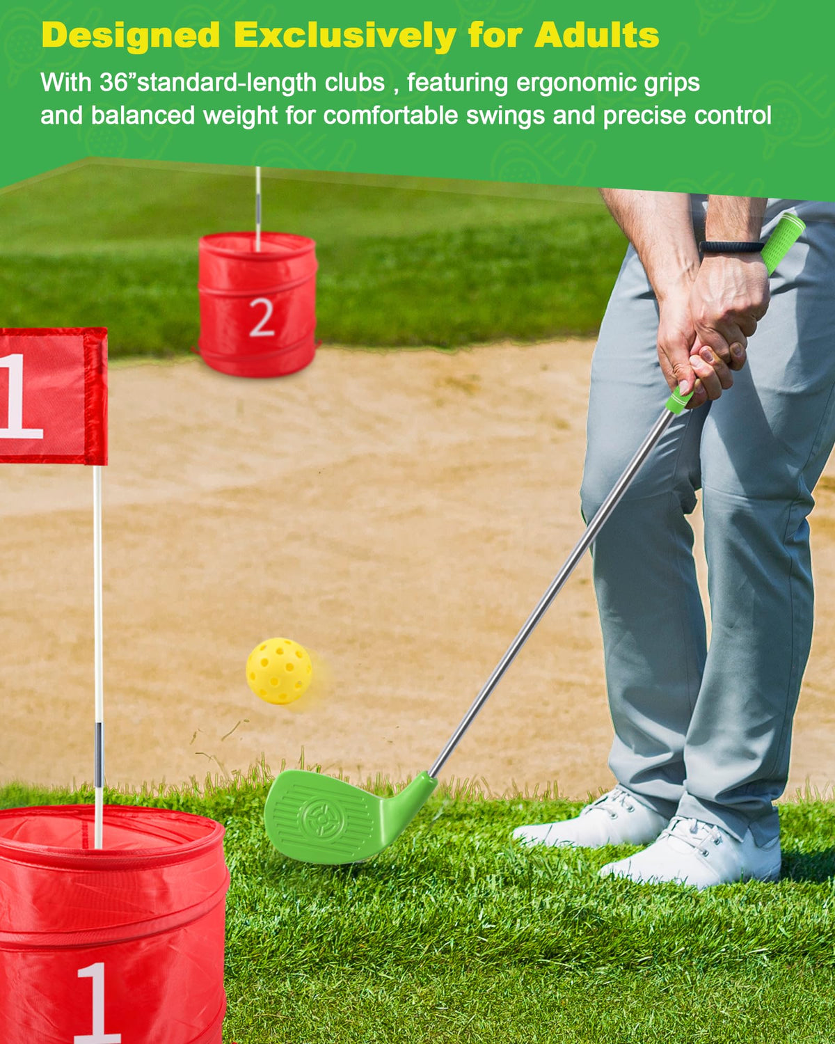 ASONA ABS plastic heads and stainless steel shafts for durable, stable performance