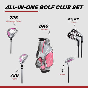 ASPIRE Junior Plus graphite shafts provide a lighter feel for smoother swings.